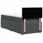 vidaXL Sommier à lattes de lit avec matelas Gris foncé 90x200 cm Tissu