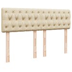 vidaXL Sommier à lattes de lit avec matelas Crème 160x200 cm Tissu