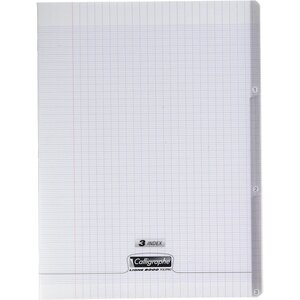 Cahier 3 index 96 pages seyès 90 g  couverture en polypropylène  format 24 x 32 cm CALLIGRAPHE