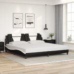 vidaXL Cadre de lit Viana avec LED sans matelas noir et blanc 200x200 cm