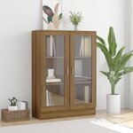 vidaXL Armoire à vitrine Chêne brun 82 5x30 5x115cm Bois d'ingénierie