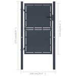 vidaXL Portail de jardin Acier 100 x 125 cm Anthracite