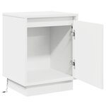 vidaXL Cabinet de chevet Blanc 39 x 34 5 x 50 cm Bois d'ingénierie