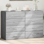vidaXL Buffets 2 Pièces sonoma gris 60x39x80 cm bois d'ingénierie