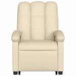 vidaXL Fauteuil inclinable Crème Tissu