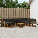 vidaXL Ensemble de canapés d'extérieur 9 pc Naturel et noir