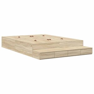vidaXL Cadre de lit avec rangement Chêne Sonoma 236.5 x 140 x 31.5 cm