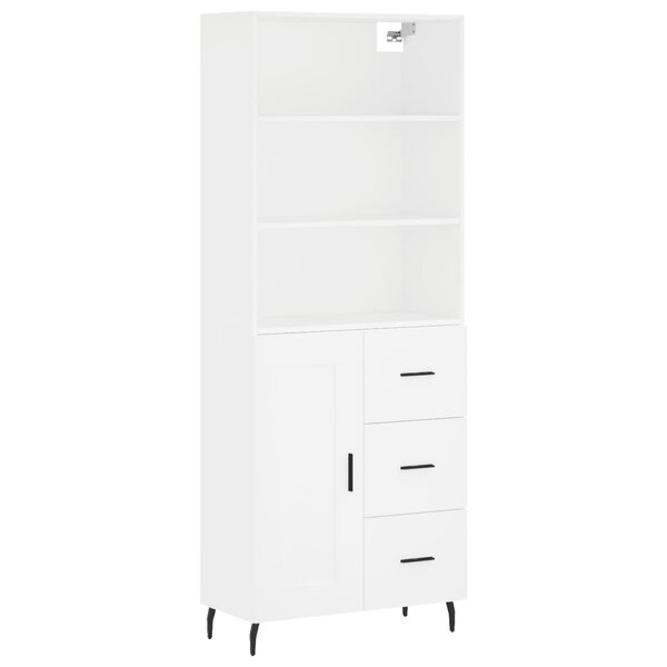 vidaXL Buffet haut Blanc 69 5x34x180 cm Bois d'ingénierie