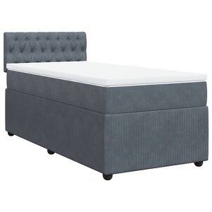 vidaXL Sommier à lattes de lit et matelas Gris foncé 80x200 cm Velours