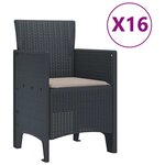 vidaXL Ensemble de salle à manger pour jardin 17 Pièces Anthracite