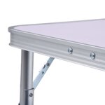 vidaXL Table pliable de camping Blanc Aluminium 60x45 cm