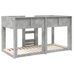 vidaXL Lit Superposé pour Enfants Gris béton 90 x 190 cm