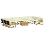 vidaXL Ensemble de canapés d'extérieur 11 pc Blanc et crème