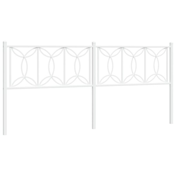 vidaXL Tête de lit métal blanc 193 cm