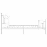 vidaXL Cadre de lit métal sans matelas et pied de lit blanc 107x203 cm