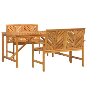 vidaXL Ensemble de salle à manger pour jardin 3 Pièces Marron