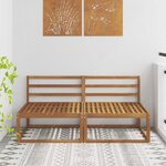 vidaXL 2 Pièce Sofa de milieu extérieur Naturel 158 x 83 x 73 cm