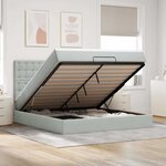VidaXL Cadre de lit ottoman et matelas gris clair 180x200cm velours