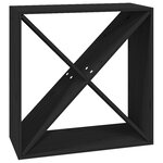vidaXL Armoire à vin Noir 62x25x62 cm Bois de pin massif