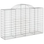 vidaXL Paniers à gabions arqués 3 Pièces 200x50x120/140 cm Fer galvanisé