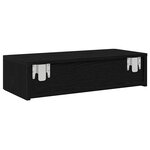 vidaXL Étagère murale avec tiroirs noir 60x26 5x15cm bois d'ingénierie