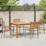 vidaXL Ensemble de salle à manger pour jardin 5 Pièces Gris Poly rotin