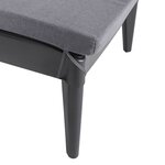 vidaXL Chaise longue avec coussin anthracite 186x60x29 cm PP