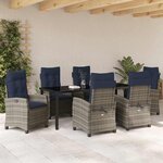 vidaXL Ensemble de salle à manger pour jardin 7 Pièces Gris polyrotin