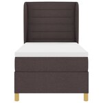 Lit à ressort vidaXL avec matelas en marron foncé  90x200 cm  tissu