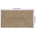 vidaXL Tapis de surface Rectangulaire Naturel et Noir 60 x 110 cm Jute