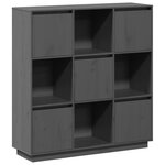 vidaXL Buffet Gris 110 5x35x117 cm Bois massif de pin