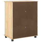 vidaXL Cabinet roulant 63 5 x 39 x 79 cm Bois de Pin Massif Marron