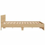 vidaXL Cadre de lit avec tête de lit chêne sonoma 200x200 cm
