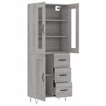 vidaXL Buffet haut Sonoma gris 69 5x34x180 cm Bois d'ingénierie