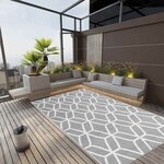 vidaXL Tapis d'extérieur ARAKIL Gris 140x200 cm PP