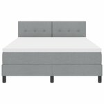 vidaXL lit box spring avec matelas et lumière LED gris clair 140x200 cm tissu