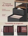 Bureau d’ordinateur table avec rangement 3 étagères 2 tiroirs 60 x 140 x 76 cm pour bureau salon style industriel marron rustique et noir 12_0004571