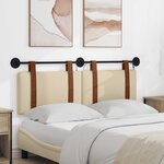 vidaXL Tête de lit suspendue Avec lumière LED Crème PU antique
