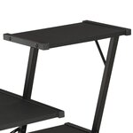 Bureau table poste de travail meuble d'ordinateur informatique étude avec étagère 116 x 50 x 93 cm noir 02_0023478