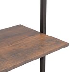 vidaXL Étagère inclinée à 5 niveaux Marron foncé et noir 64x35x185 cm