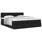 VidaXL Cadre de lit ottoman avec matelas noir 160x200 cm tissu