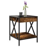 vidaXL Table basse avec LED Infinity chêne fumé 40x40x49 cm