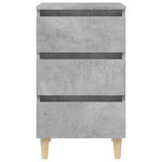 vidaXL Table de chevet avec pieds en bois solide gris béton 40x35x69cm