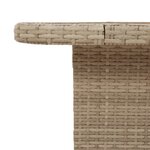 vidaXL Table de jardin beige 80x80x71 cm résine tressée et bois acacia