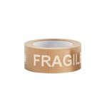 Pack and Move - Lot 12 rouleaux ruban adhésif kraft "Fragile" pour emballage et déménagement - 50 m - Qualité Premium