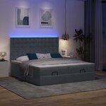 vidaXL Cadre de lit ottoman avec matelas gris foncé 200x200 cm velours