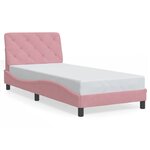 vidaXL Cadre de lit avec tête de lit Rose 80x200 cm Velours