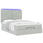 vidaXL Cadre de lit ottoman avec matelas gris clair 140x200 cm velours
