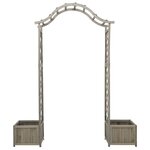 vidaXL Pergola de jardin avec jardinière Gris Bois pin massif