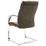 Chaise fauteuil siège de bureau informatique étude cantilever tissu taupe 02_0023997